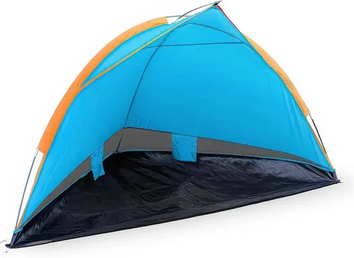 Blumixx Strandmuschel Pop Up Strandmuschel, Windschutz & Sonnenschutz, Personen: 3, kompakt faltbar, leichtes Reise-Strandzelt