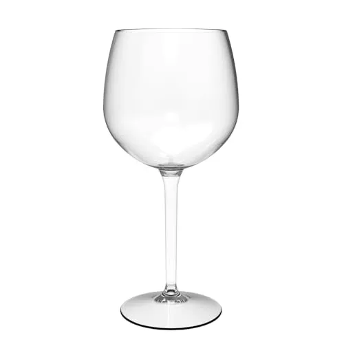 DoimoFlair Ballon Gin Tonic Glas Weinglas aus Kunststoff bruchsicher Cocktailglas Plastik Transparent 62 cl. Set 2 Stück
