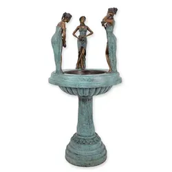Aubaho Dekoobjekt Brunnen Bronze drei Frauen - Stilvolles Retro Design für Ihre Wohnräume. Dieses dekorative Replikat bringt Eleganz und Kunst in Ihr Zuhause. Ideal als Blickfang auf Regalen oder Tischen.