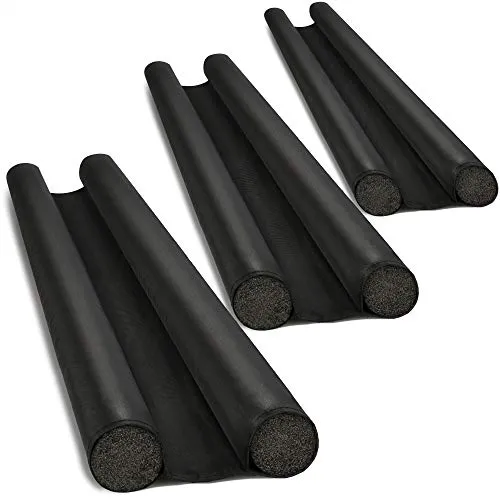 com-four® 3X Zugluftstopper für die Tür, Standardmaße Innentür - Türbodendichtung, Türunterdichtung - Luftzugstopper mit Doppeldichtung - Schutz vor Luftzug und Lärm (003 Stück)