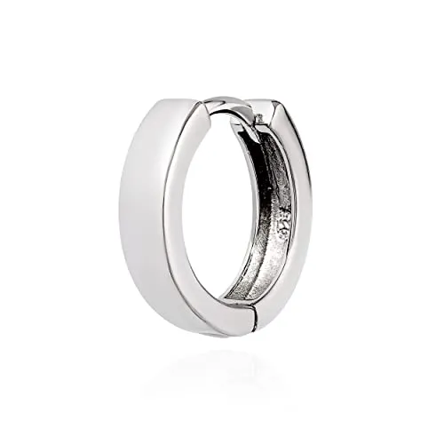 NKlaus Klappcreolen 925 Silber rhodiniert - Hochglanz Herren Creole 16mm - Klappcreolen aus 925 Sterling Silber, rhodiniert für einen strahlenden Hochglanz. Perfekt für stilbewusste Herren, leicht und bequem mit Klappverschluss.