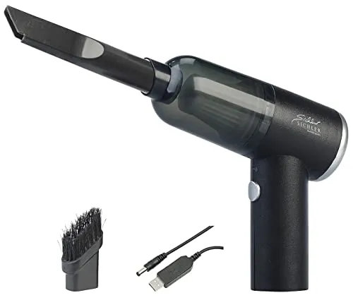 Sichler Haushaltsgeräte Mini Staubsauger - Handstaubsauger für kabelloses Saugen mit HEPA-Filter, ideal für Allergiker. Kompakt und leicht, perfekt für Auto und Reisen. Mit LED-Licht für bessere Sicht auf Schmutz.