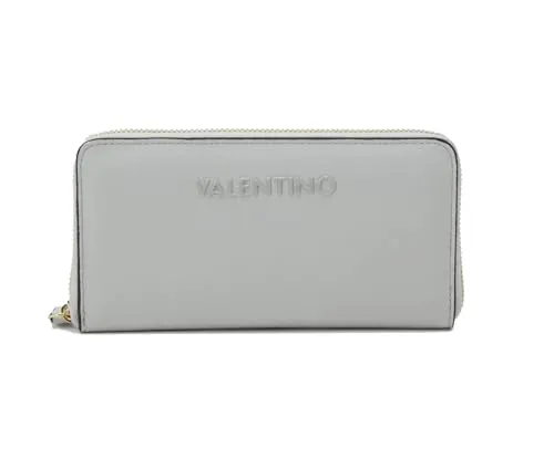 VALENTINO BAGS Neasy Re Zip Around Wallet - Praktische Geldbörse mit 16 Kartenfächern und vielseitiger Fächeraufteilung. Ideal für Ordnung im Alltag. Maße: 19x10x3 cm, Farbe: Ghiaccio (hellgrau). Aus recyceltem Material für nachhaltigen Stil.