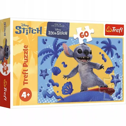 PUZZLE 60 DISNEY LILO & STITCH Dzień ze Stitchem, układanka dl 5900511174076