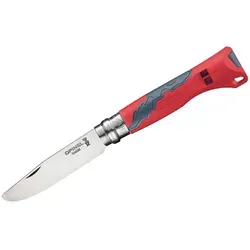 Opinel Taschenmesser Opinel No 07, Kindermesser OUTDOOR JUNIOR, verschiedene Farben, (Mein erstes Schnitzmesser von Opinel), Kinder-Schnitzmesser mit abgerundeter Klingenspitze rot