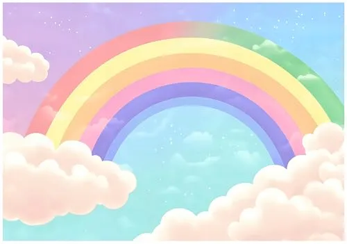 WallArena Vlies Fototapete Kinderzimmer 400x280 cm Regenbogen - Stilvolle Motivtapete für Kinderzimmer: Diese strapazierfähige Vlies Fototapete schafft eine einladende Atmosphäre. Einfache Montage mit Kleister und detaillierter Anleitung. Ideal für kreative Raumgestaltungen!