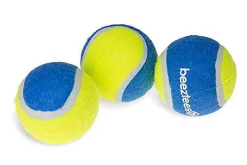 Beeztees Fetch Tennisball, Hundespielzeug, blau/gelb, 6,3 cm, 3Stk.