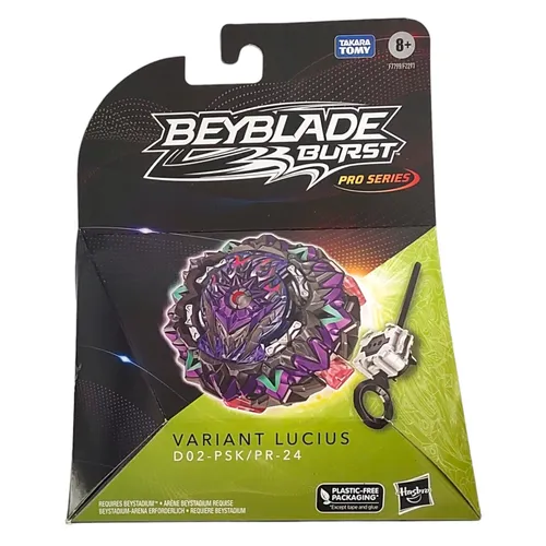 Hasbro F7799 - Beyblade Burst Pro Series - Variant Lucius D02-PSK PR-24 - Kreisel Spielzeug mit leistungsstarkem rechsdrehendem Laucher, Metallteilen für mehr Gewicht und Stabilität sowie QR-Code für digitale Battles in der Beyblade Burst App.