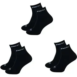 O'Neill Unisex Quarter Socken 3er Pack Schwarz 35-38
