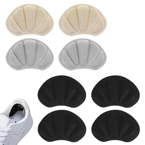 Paar Fersenpolster,Anti-BläSchen Dicke Schuheinlagen, Fersen Patch,Gegen Reibung Heel Pads für Männer Frauen,für zu große Schuhe(Beige, Schwarz, Grau) 4