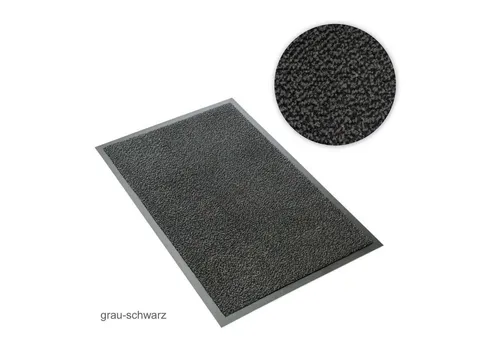 Metzker® Fußmatte Sauberlaufmatte grau-schwarz meliert 60 x 90 cm, rechteckig, Höhe: 7 mm, 60x90cm - grau-schwarz meliert