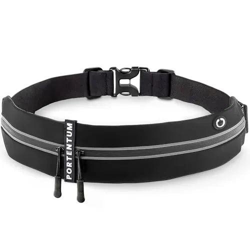 PORTENTUM Unisex-Adult Waist Bag Laufgürtel Handy, Schwarz, Für Jede Größe Bis 150 cm EU