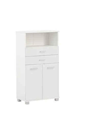 Schildmeyer Palermo Highboard 158818, Mattweiß, 59,8 x 32,6 x 110,5 cm