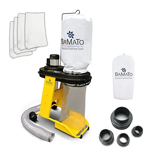 BAMATO SET AB-550_SET2 | Hochleistungs-Absauganlage mit 1150 m³/h - Absauganlage für Holzarbeiten mit 1150 m³/h Leistung, inklusive Adapterset und 5 Spänesäcken für effizientes und sauberes Arbeiten.