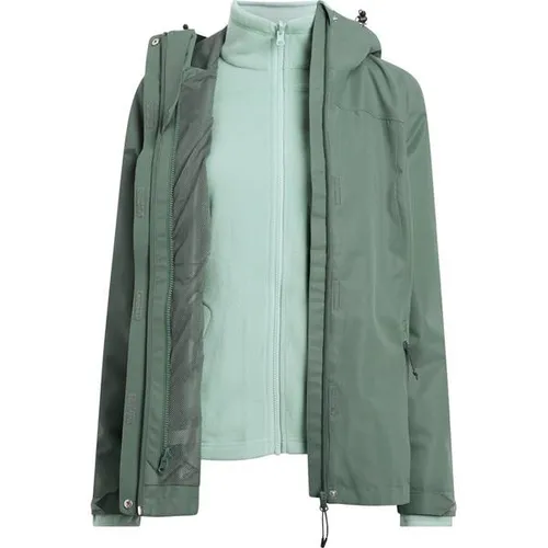 McKINLEY Outdoorjacke Doppel-Jacke Talina 3:1 wms blau S (36) - Vielseitige 3-in-1 Outdoorjacke mit atmungsaktiver und wasserdichter Innenjacke, ideal für sportliche Aktivitäten bei jedem Wetter. Größe 36, sportlicher Stil in navy.