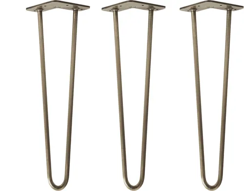 Natural Goods Berlin HAIRPIN Legs - Antik Gold Tischbeine, 45 cm, 3 Stück - Ideal für DIY-Projekte: Diese stabilen Haarnadelbeine aus robustem Rundstahl bieten eine breite Farbauswahl und sind perfekt für Esstische, Schreibtische oder Couchtische. Inklusive Schrauben für eine einfache Montage.