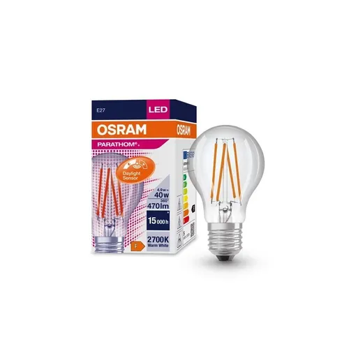 OSRAM E27 LED Filament Lampe mit Sensor 4,9W wie 40W warmweiß 2700K