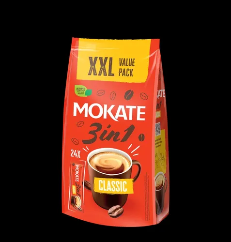Mokate Kaffee Classic 3 in 1 - 408 g - Instantkaffee mit Zucker und Milchpulver, perfekt für einen schnellen und cremigen Kaffeegenuss jederzeit.