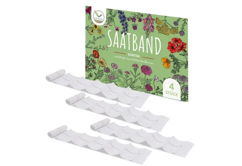 HappySeed Blumensamen 4x Saatteppich Blumensamen Balkonkasten Mischung - Farbenfrohe Blumen, Saatgut