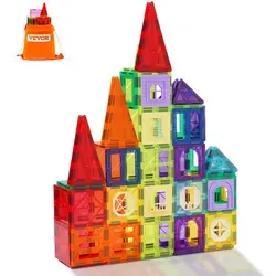 VEVOR Magnetische Bausteine, 32-teiliges magnetisches Bauset, Magnetspielzeug mit Aufbewahrungstasche, STEM-Sensorik-Lernspielzeug, Konstruktions-Stapelspielzeug, Geschenk für Kinder ab 3 Jahren