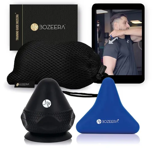 BOZEERA Massageball Triggerpunkt Drücker Set mit Saugnapf, Für Muskelschmerzen & Verspannungen, 2x Triggerpunkt Massagegerät, Inkl. Video, Booklet & Tasche