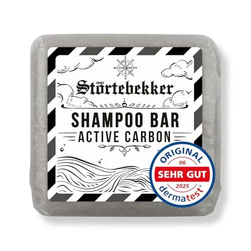 NEU: Störtebekker® Premium Shampoo Bar Active Carbon | Festes Shampoo Herren & Damen mit Aktivkohle | 3in1 Duschseife Männer | Intensivpflege für Haare & Kopfhaut - vegan, handgefertigt (100g)