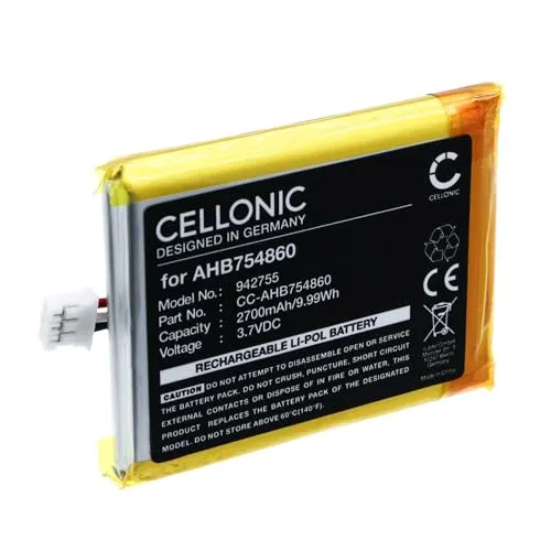 CELLONIC, Lautsprecherakku kompatibel mit Divoom Ditoo Pro (2700mAh, 3.7V) Ersatzakku AHB754860