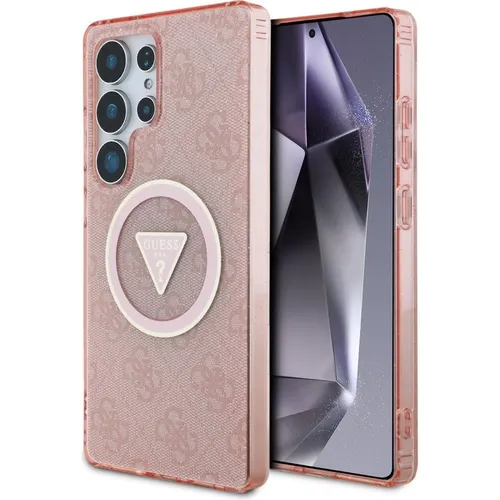 Guess Hülle für S25 Schwarz 4G mit Gold Electroplated Muster - Standard Handyhüllen, stilvolle und schützende Hardcase-Hülle aus TPU/PC, kompatibel mit MagSafe und ideal für modische Akzente.