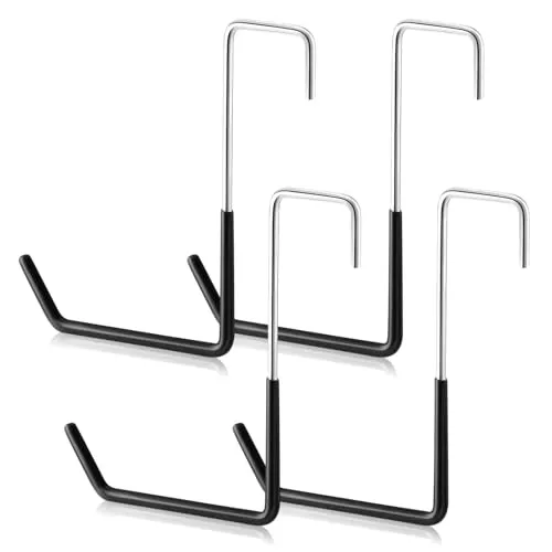 XMDROU Sparrenhaken, 4 Stück Haken Zum Einhängen, Fahrradhaken Schwere Last-Haken Robust Doppelhaken Wandhaken große S-Haken zum Aufhängen für Fahrrad Gartengeräte Leiter