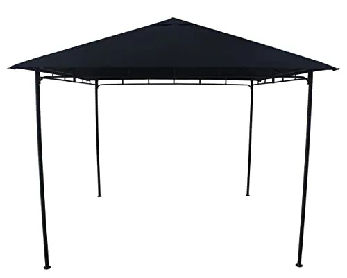 TrendLine Ersatzdach für Pavillon Como 2,95 x 2,95 m - Schwarz - Pavillon- & Pergolateile: Hochwertiges 100% Polyester-Dach für optimalen Wetterschutz und Langlebigkeit, perfekt für Ihren Gartenpavillon.
