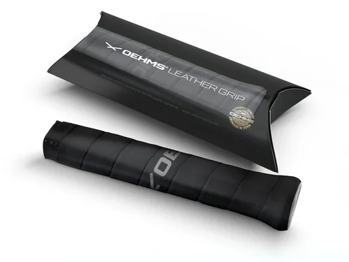 OEHMS Premium Ledergriffband | Schwarz | Tennis Leather Grip | Made in Germany