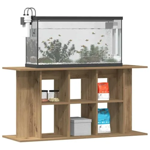 vidaXL Aquariumständer Artisan-Eiche 120x40x60 cm - stabiler Holzwerkstoff, elegantes Design mit 3 Ablagen für praktischen Stauraum