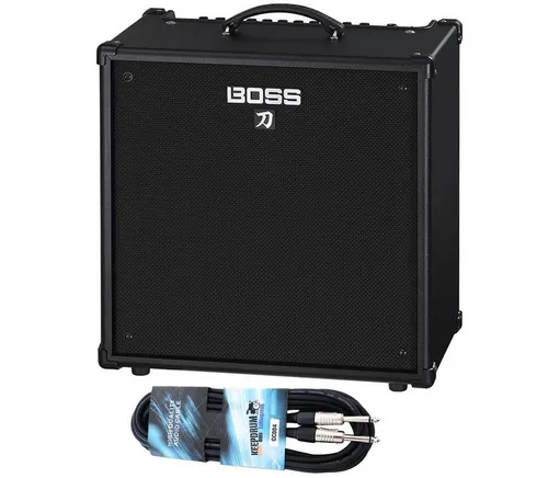 Boss Katana 110 Bass Verstärker Combo mit Kabel - Vielseitiger Bass Combo-Verstärker für Studio und Live mit 60 Watt Class-AB-Endstufe, 3 Verstärker-Voicings und umfassenden Effektmöglichkeiten für einen druckvollen Sound.