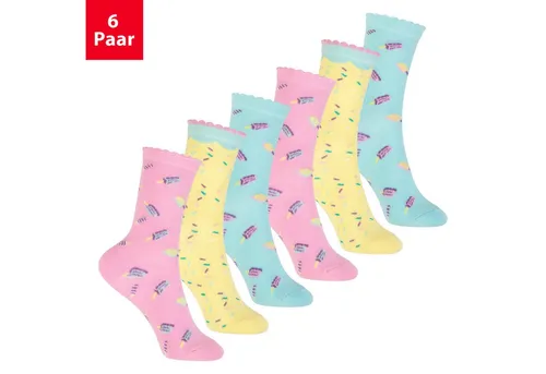 Footstar Basicsocken Bunte Baumwoll Socken für Kinder (6er Pack)