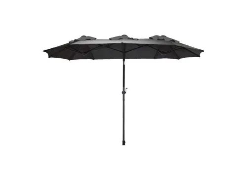 Spetebo Doppel Sonnenschirm 300 x 150 cm - anthrazit - Sonnenschirm in anthrazit mit Kurbelmechanik, abknickbar und UV-Schutz 50+, ideal für den Garten oder die Terrasse.