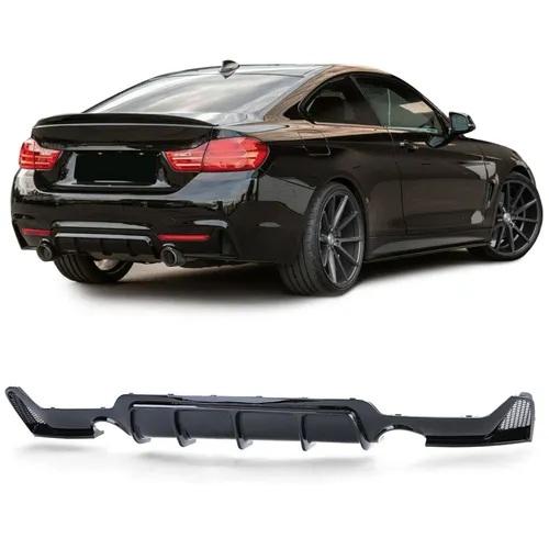Heckdiffusor Performance Schwarz Glanz für BMW 4er F32 F33 F36 - Stoßstangen-Zubehör für hinten, verleiht Ihrem BMW einen sportlichen Look und optimiert die Aerodynamik.
