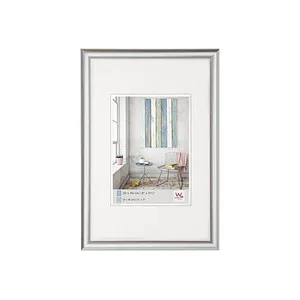 walther-design Bilderrahmen Trendstyle KP040S, 30 x 40 cm, Echtglas, Kunststoffrahmen, silber