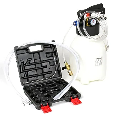 Wiltec Getriebeöl Einfüllgerät 6 L mit Druckluftpumpe inkl. 13 ATF Adapter u.a. für Moderne Getriebe, Ölwechsel Gerät, Getriebeölwechsel Befüllgerät