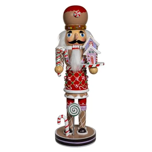 Kurt Adler Lebkuchen-Nussknacker, 30,5 cm - Weihnachtliche Nussknackerfiguren, bezaubernder Lebkuchen-Nussknacker mit charmantem Outfit und detailverliebtem Design, perfekt für festliche Dekoration und nostalgische Stimmung.