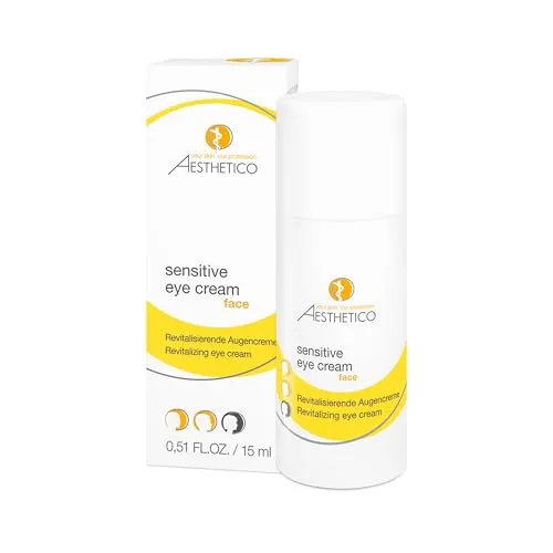 Aesthetico Sensitive Eye Cream 15ml - Augenpflege für empfindliche Haut, revitalisiert mit Centella Asiatica und sorgt für strahlende Augen ohne Trockenheitsfältchen. Parfumfrei und ideal für Kontaktlinsenträger.
