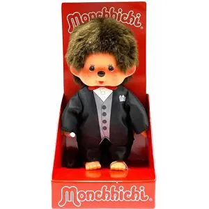 SEKIGUCHI Monchhichi Plüschfigur Junge Bräutigam schwarz/braun 20cm