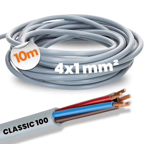 Meter Lapp 00102044 Ölflex Classic 100 Steuerleitung 4x1 mm² ohne grün-gelben Schutzleiter I 4 Adern Kabel I Farbcodierte PVC Leitung 4 adrig 10