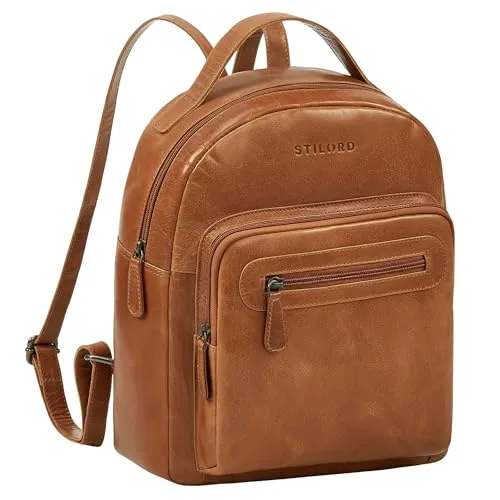 STILORD 'Kima' Vintage Rucksack Damen - Eleganter Cityrucksack aus Echtleder - Tagesrucksäcke mit einzigartigem Design aus echtem Rindsleder, ideal für stilvolle Organisation und vielseitigen Einsatz als Handtasche oder Rucksack.