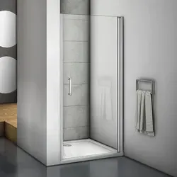 Nischentür 90x185cm Duschkabine Drehtür 5mm ESG Sicherheitsglas Dusche Pendeltür Duschabtrennung - Transparent
