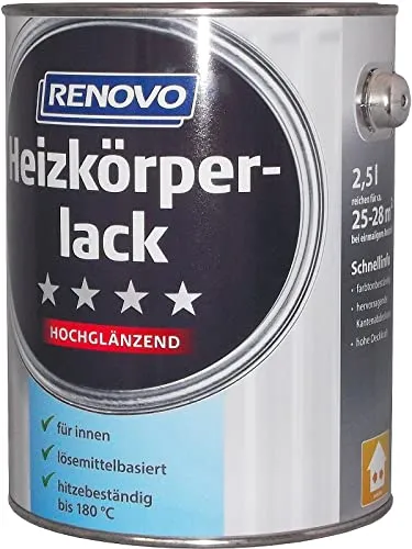Heizkörperlack Weiss 2,5 L Hochglänzend Renovo