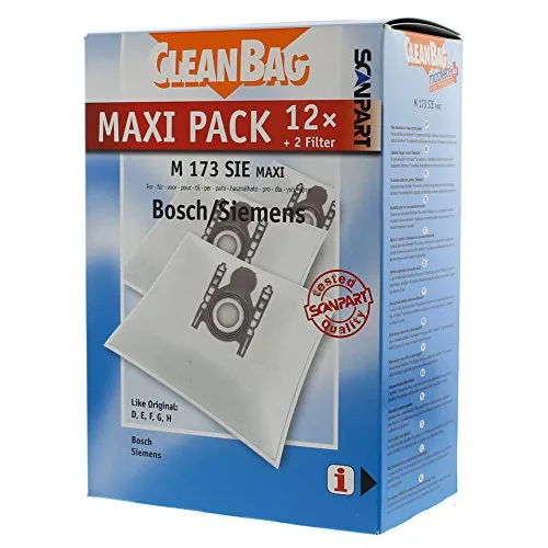 Scanpart Staubsaugerbeutel Maxi Pack M 173 SIE; wie Original Bosch, Siemens: D, E, F, G, H