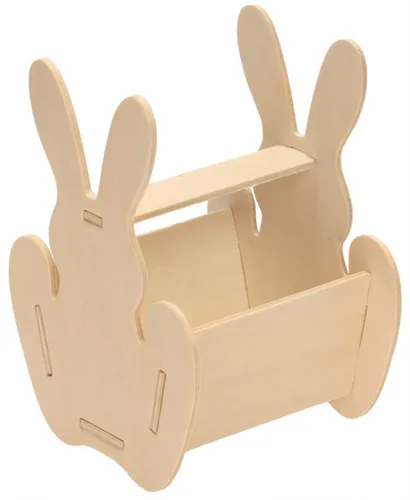 Osterkörbchen aus Holz zum Basteln Anmalen Kreativ Kinder Ostern Hase