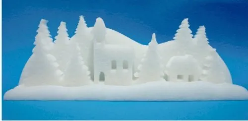 Winterlandschaft 3D SCHNEEDORF 60 x 12 x 21cm (3-teilig)