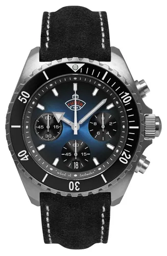 ruhla Chronograph Glasbach Cup 4970-3 - Hochwertige Herrenuhr mit Quarz-Antrieb, Stoppfunktion und Saphirglas, wasserdicht bis 10 bar – ideal für den modernen Mann.