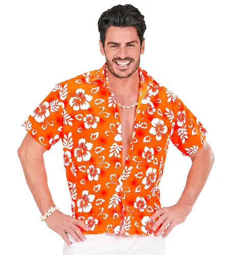 Hawaihemd orange Hawaii Hemd Herrenhemd beidseitig bedruckt Hawaiishirt Gr. XL